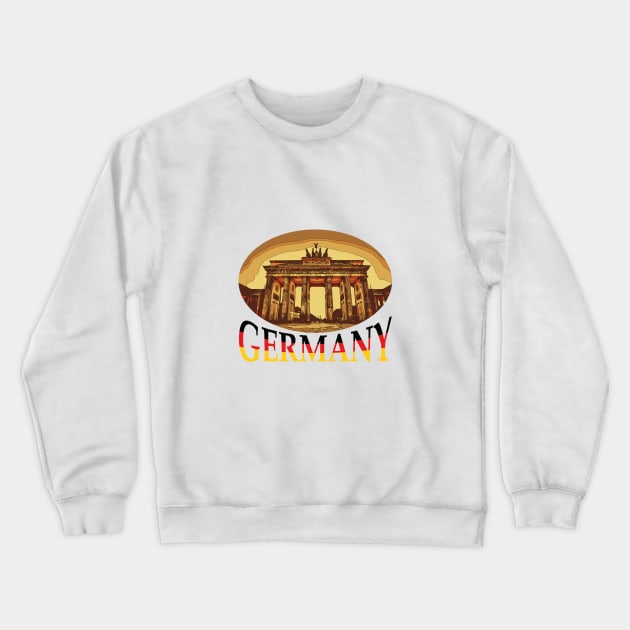 Germany - Berliner Tor grafic design with official german flag colors European Country Crewneck Sweatshirt by Pegima